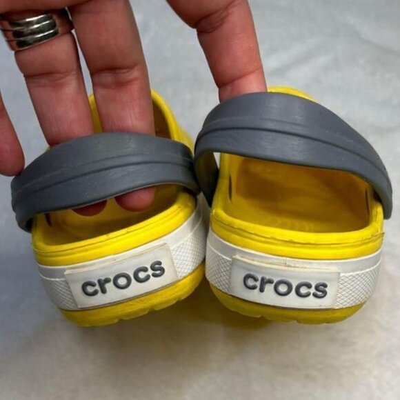 CROCS!!! Yellow/grey kids crocs new condition. Size 12/13. - Picture 5 of 8